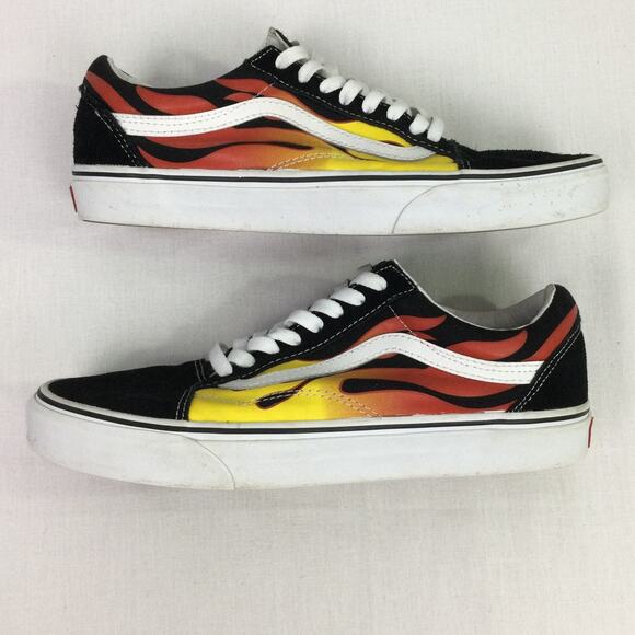 Vans Off the Wall Old Skool Men's Skater Flames Lace Up Streetwear Sneaker 9 - Picture 9 of 11